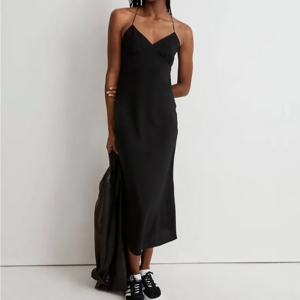 Madewell Black Slip Midi Dress